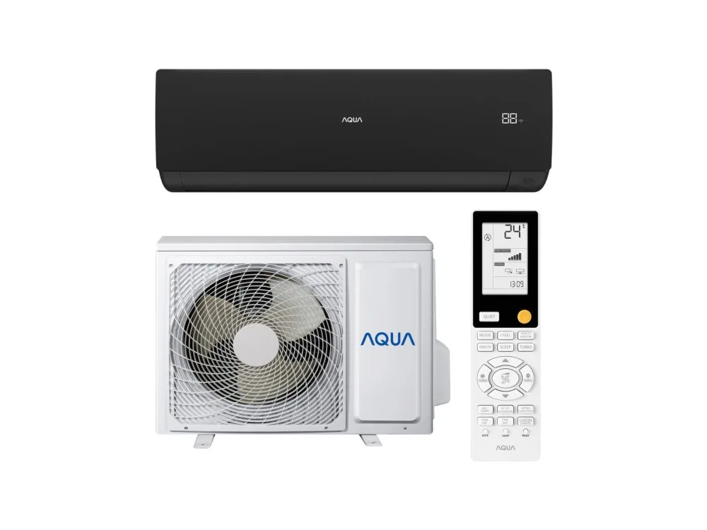 Кондиционер AQUA Towada AQI-25FIS1/R3-B — чёрный внутренний и наружный блоки, пульт